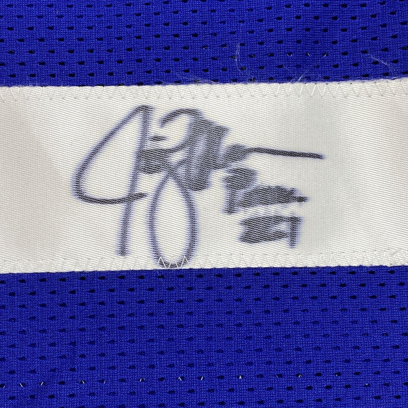 Autographed/Signed Jim Zorn Seattle Blue Football Jersey JSA COA