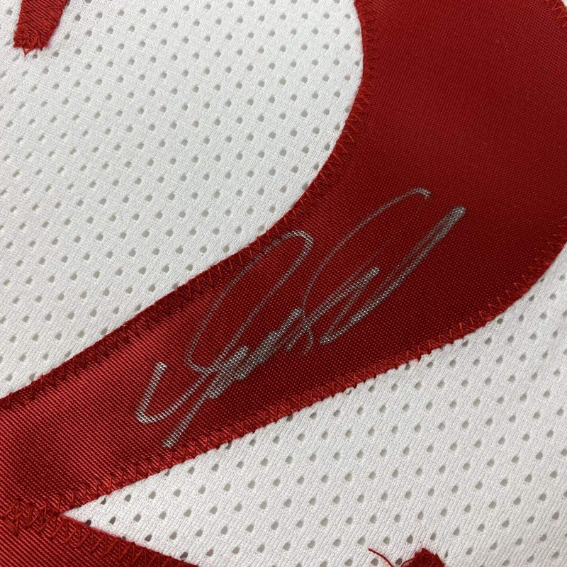 Autographed/Signed Dominique Wilkins Atlanta White Stat Basketball Jersey PSA/DNA COA