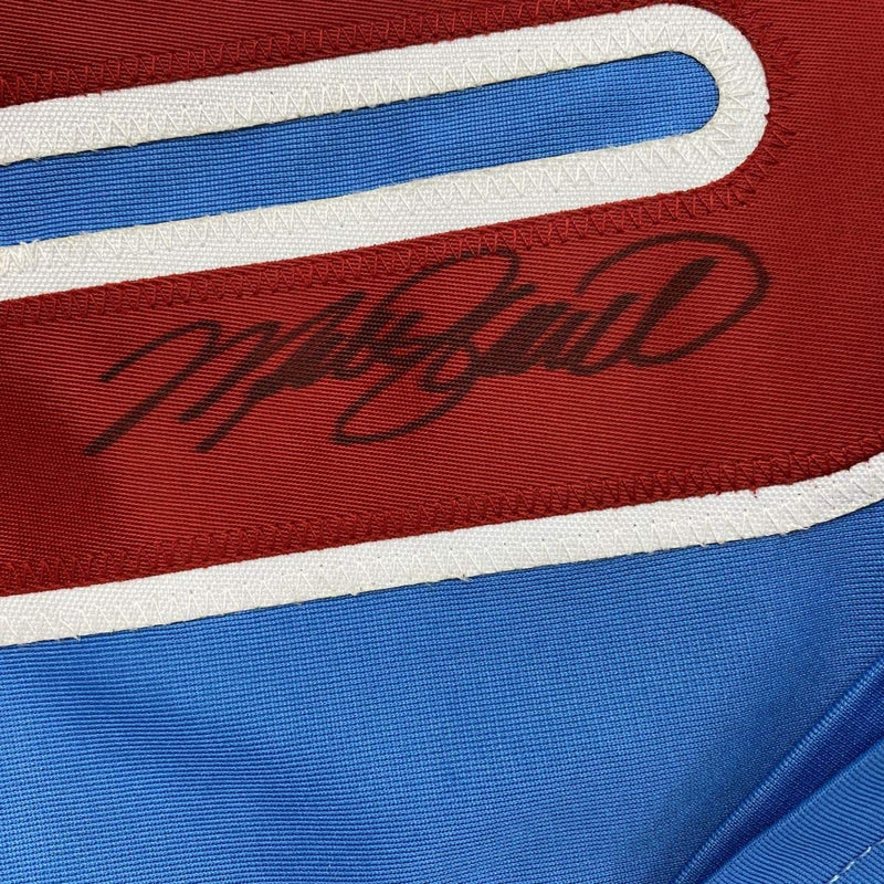 Autographed/Signed Mike Schmidt Philadelphia Retro Blue Baseball Jersey GTSM COA Hologram Only