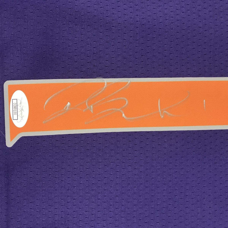 Autographed/Signed Devin Booker Phoenix Suns Nike Purple Basketball Jersey JSA COA