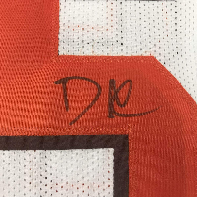 Autographed/Signed David Njoku Cleveland White Football Jersey PSA/DNA COA