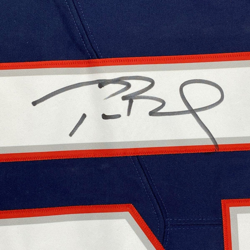 Autographed/Signed Tom Brady New England Patriots Blue Authentic Nike Limited Football Jersey Fanatics COA