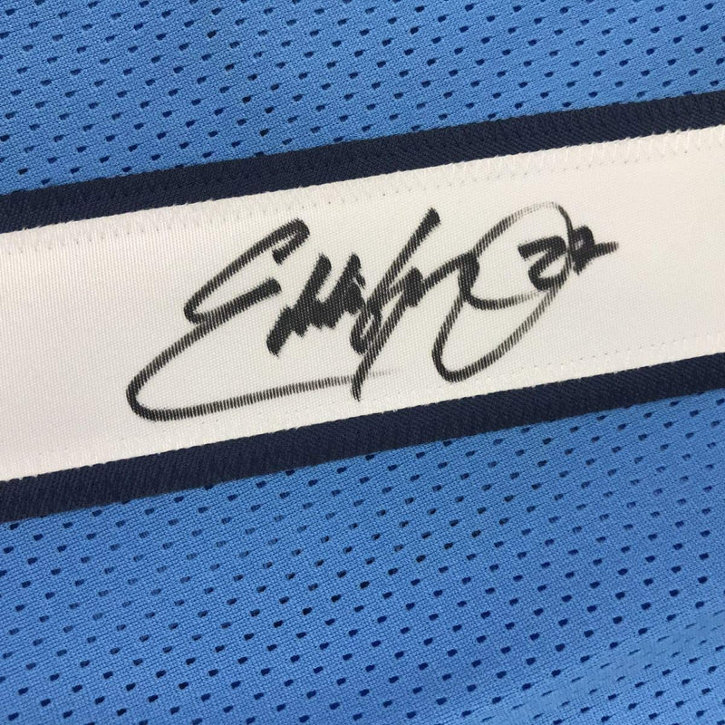Autographed/Signed Eddie George Tennessee Powder Blue Football Jersey Beckett BAS COA