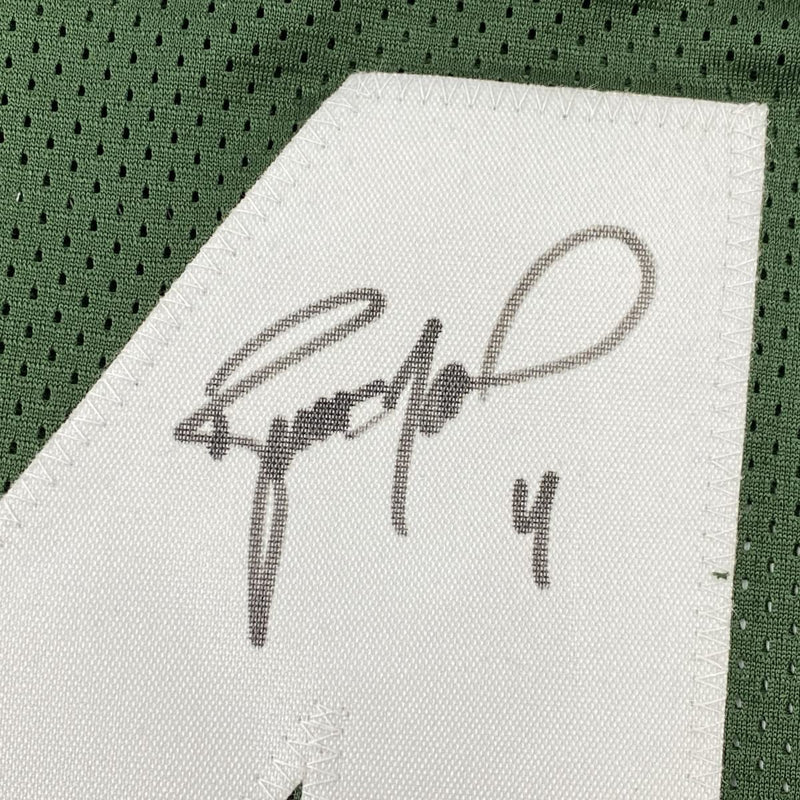 Autographed/Signed Brett Favre Green Bay Green Football Jersey Favre Hologram COA