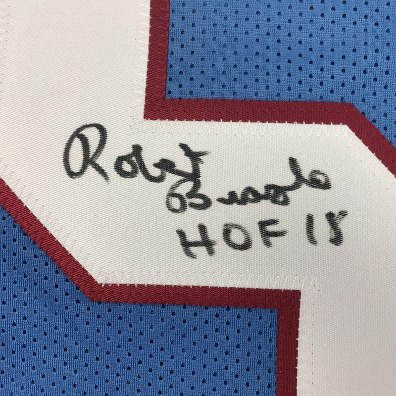 Autographed/Signed Robert Brazile HOF 18 Houston Powder Blue Football Jersey Tristar COA