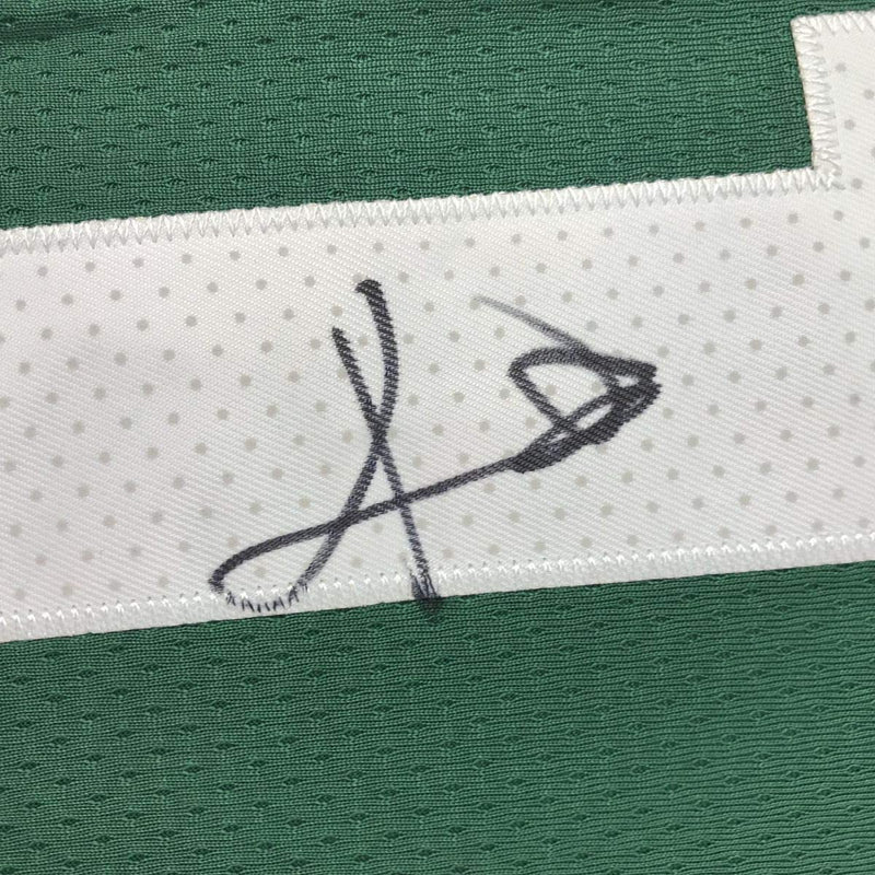 Autographed/Signed Kyrie Irving Boston Green Basketball Jersey JSA COA
