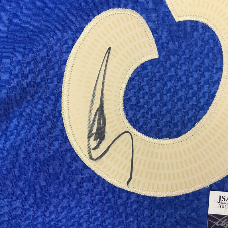 Autographed/Signed Stephen Steph Curry Golden State Blue Christmas Day Basketball Jersey JSA COA