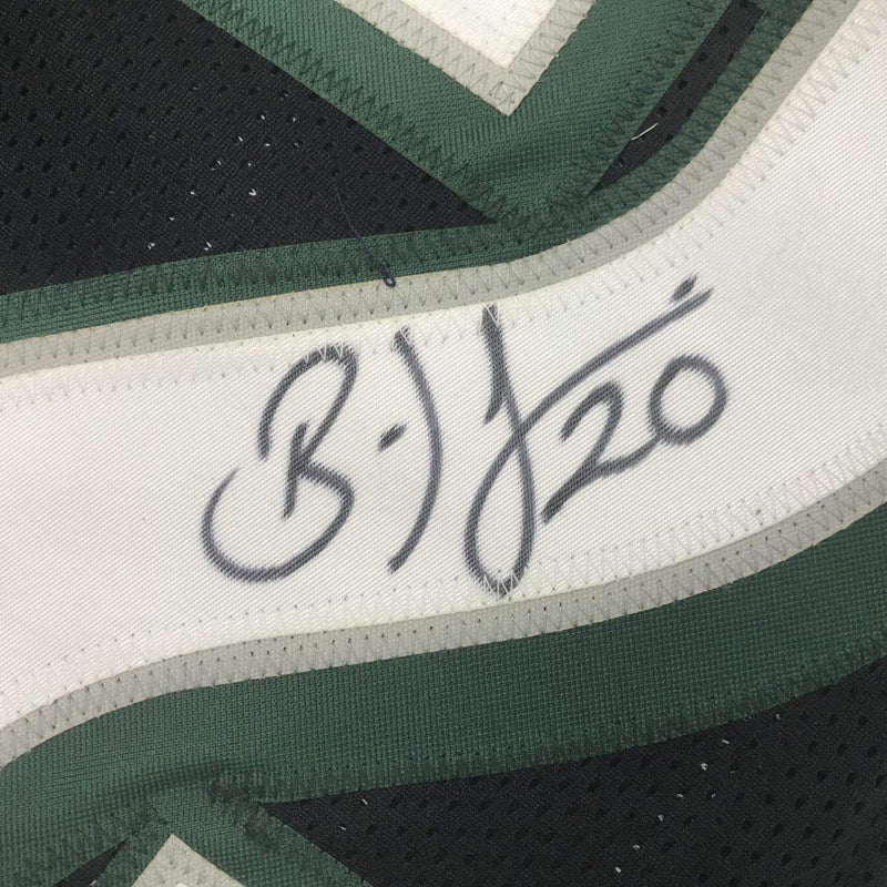 Autographed/Signed Brian Dawkins Philadelphia Black Stat Football Jersey JSA COA