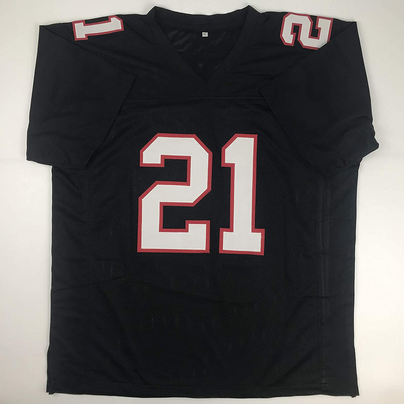 Autographed/Signed Deion Sanders Atlanta Black Football Jersey JSA COA