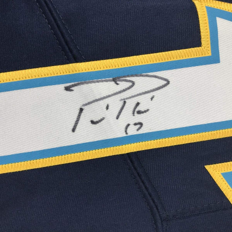 Autographed/Signed Philip Rivers Los Angeles LA Dark Blue Football Jersey Beckett BAS COA