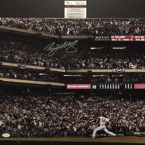 Autographed/Signed Roy Halladay NLDS No Hitter 10/6/2010 Philadelphia Phillies 16x20 Baseball Photo JSA COA