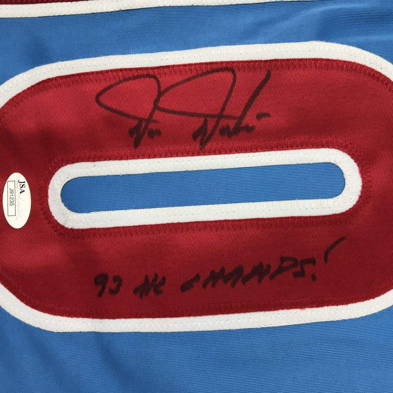 Autographed/Signed Darren Daulton Philadelphia Retro Blue Baseball Jersey JSA COA