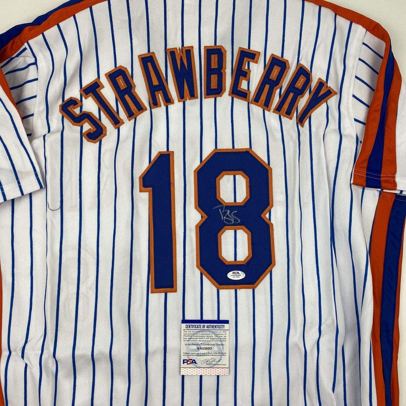 Autographed/Signed Darryl Strawberry New York Pinstripe Baseball Jersey PSA/DNA COA