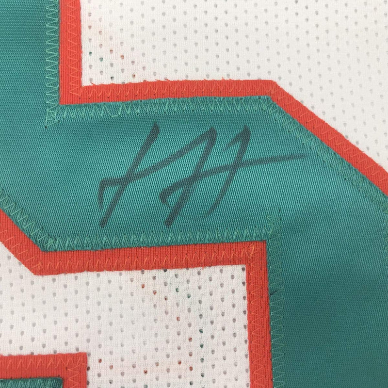 Autographed/Signed Xavien Howard Miami White Football Jersey PSA/DNA COA