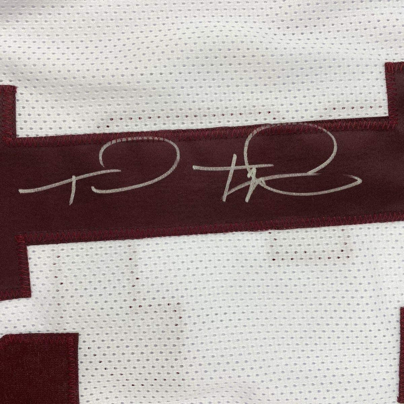 Autographed/Signed Tua Tagovailoa Alabama White College Football Jersey Beckett BAS COA