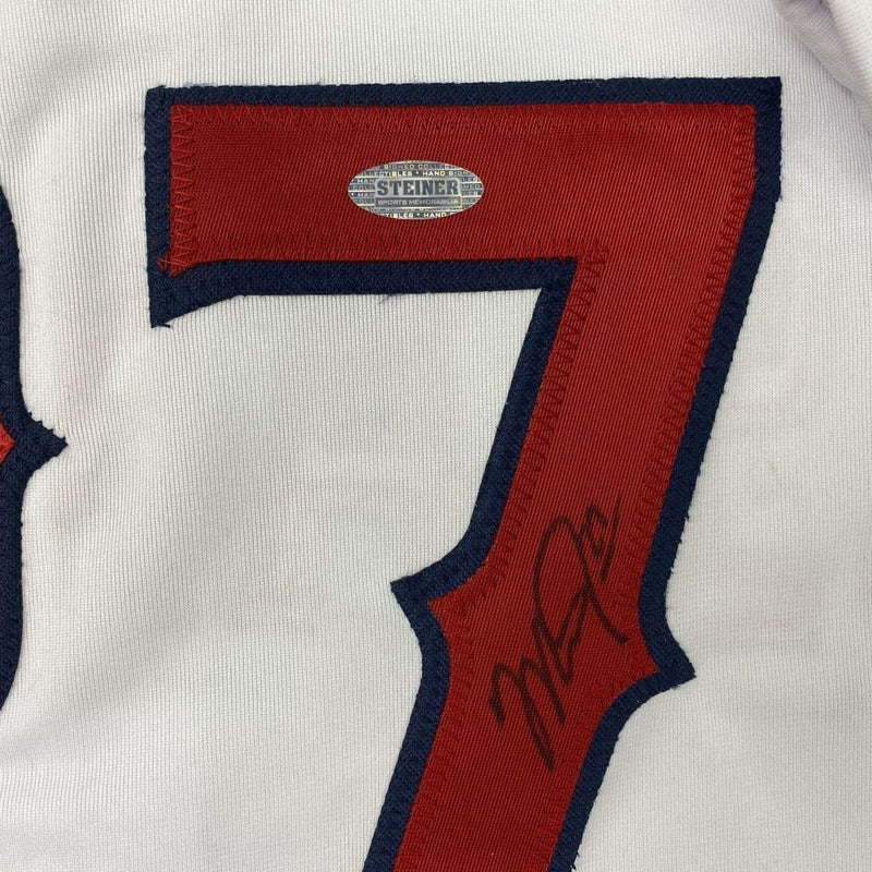Autographed/Signed Mike Trout Los Angeles White Baseball Jersey Steiner Sports COA Hologram Only