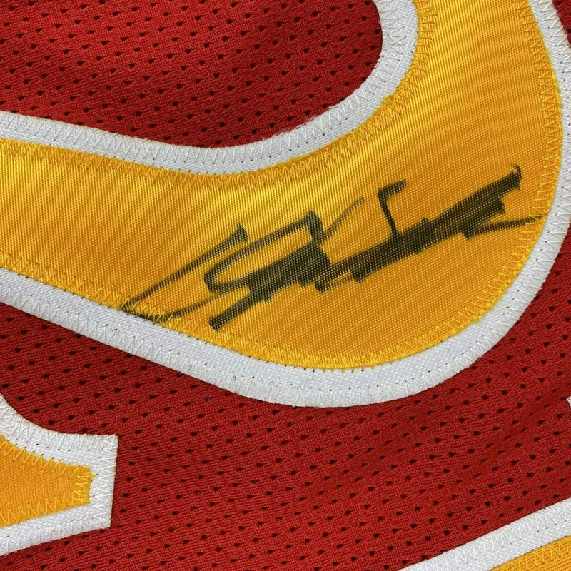 Autographed/Signed Dominique Wilkins Atlanta Red Stat Basketball Jersey PSA/DNA COA