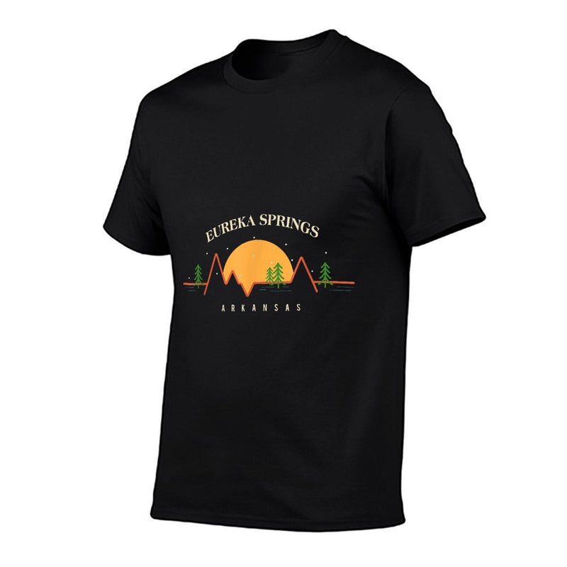 Minimal Sunset Mountains Pine Tree Eureka Springs Arkansas  High-quality Stitching T-Shirt