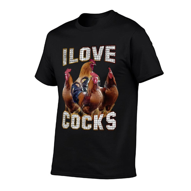 I Love Cocks Funny Roosters Meme Chicken Lovers  Classic T-Shirt