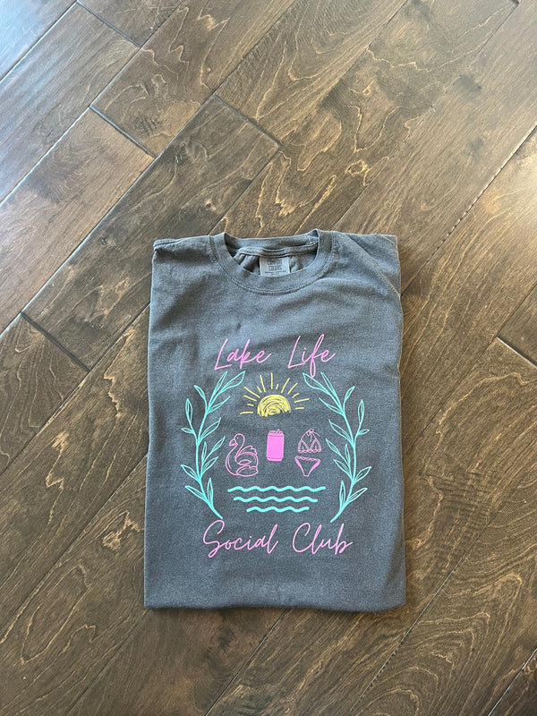 Lake Life Social Club tee shirt (Comfort colors)