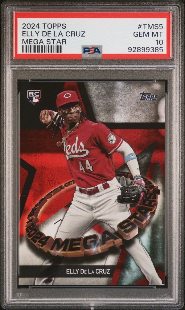 Graded 2024 Topps Elly De La Cruz #TMS5 Mega Star Rookie RC Baseball Card PSA 10 Gem Mint