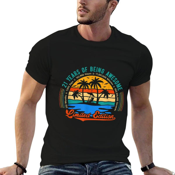 21 Years Old Limited Edition Palm Tree Vintage 21st Birthday  Wrinkle-resistant T-Shirt