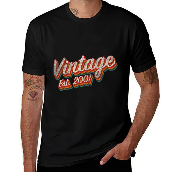 Vintage 2001 21st Birthday Limited Edition 21 Year Old Premium  Fade-proof Color T-Shirt