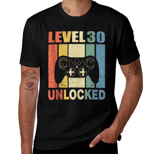 Level 30 Unlocked Funny Video Gamer 30th Birthday Gift  Versatile T-Shirt