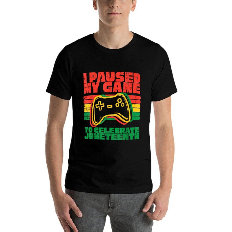 I Paused My Game To Celebrate Juneteenth Black Kids Boys Men  Heathered Texture T-Shirt