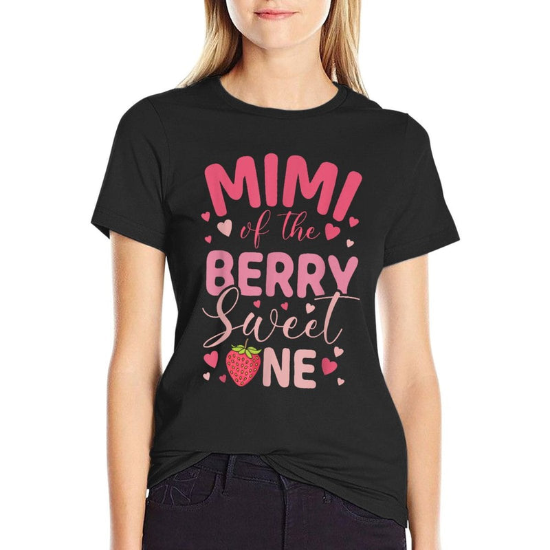 Mimi Of The Berry Sweet One Strawberry First Birthday  Tagless Design T-Shirt