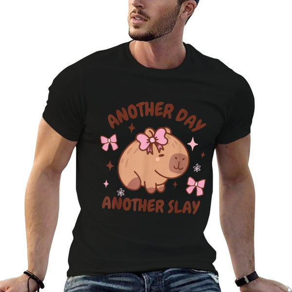 Another Day Another Slay Cute Capybara Lover Kawaii Amine  Wrinkle-resistant T-Shirt