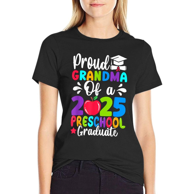 Proud Grandma Class of 2025 Preschool Graduate Graduation Comfortable T-Shirt