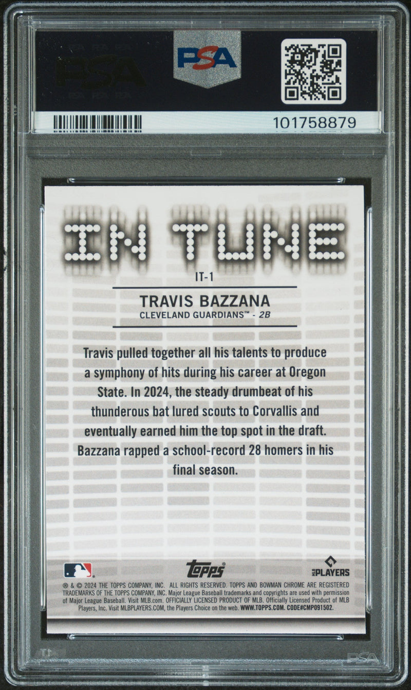 Graded 2024 Topps Bowman Draft Travis Bazzana #IT1 In Tune Rookie RC Baseball Card PSA 10 Gem Mint