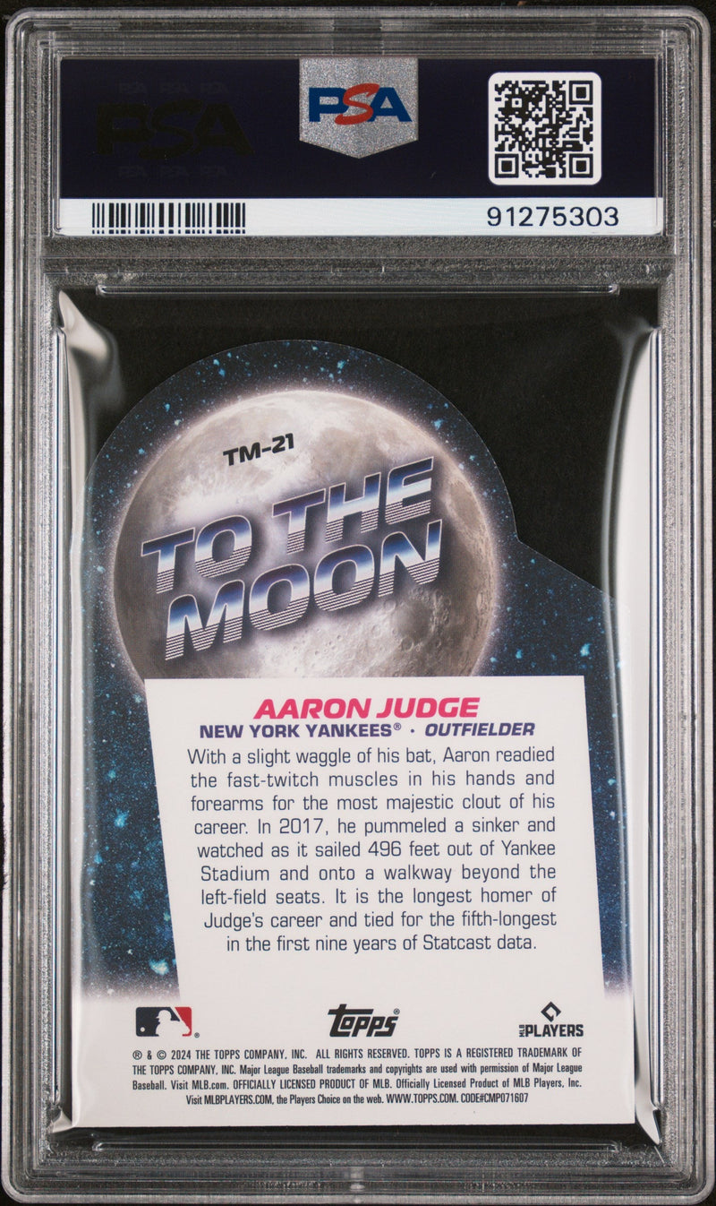 Graded 2024 Topps Big League Aaron Judge #TM21 To The Moon Die Cut Baseball Card PSA 10 Gem Mint