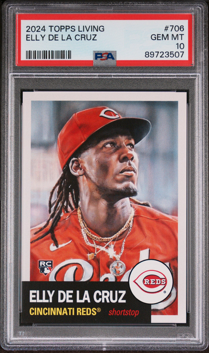 Graded 2024 Topps Living Elly De La Cruz #706 Rookie RC Baseball Card PSA 10 Gem Mint