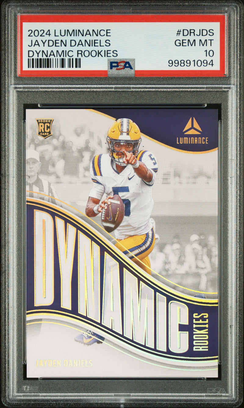 Graded 2024 Panini Luminance Jayden Daniels #DRJDS Dynamic Rookies Rookie RC Football Card PSA 10 Gem Mint