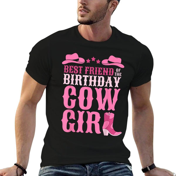 Best Friend Of Birthday Cowgirl Western Bday Girls Birthday  Graphic-printed T-Shirt