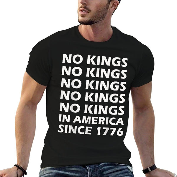 No Kings in America Since 1776  Ribbed Collar T-Shirt
