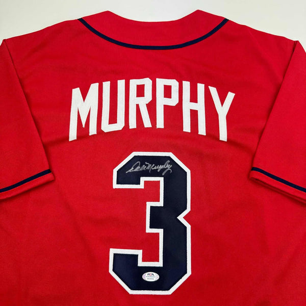 Autographed/Signed Dale Murphy Atlanta Red Baseball Jersey PSA COA #2