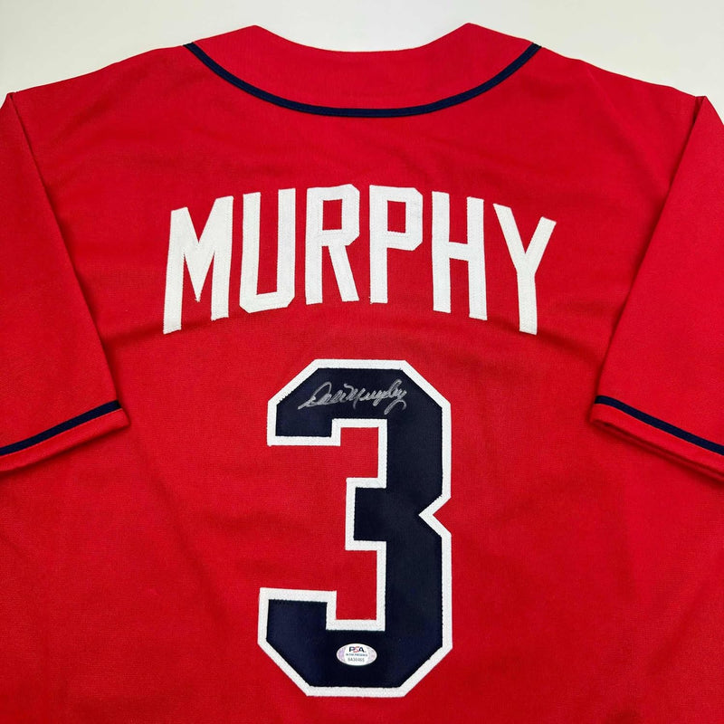 Autographed/Signed Dale Murphy Atlanta Red Baseball Jersey PSA COA #2