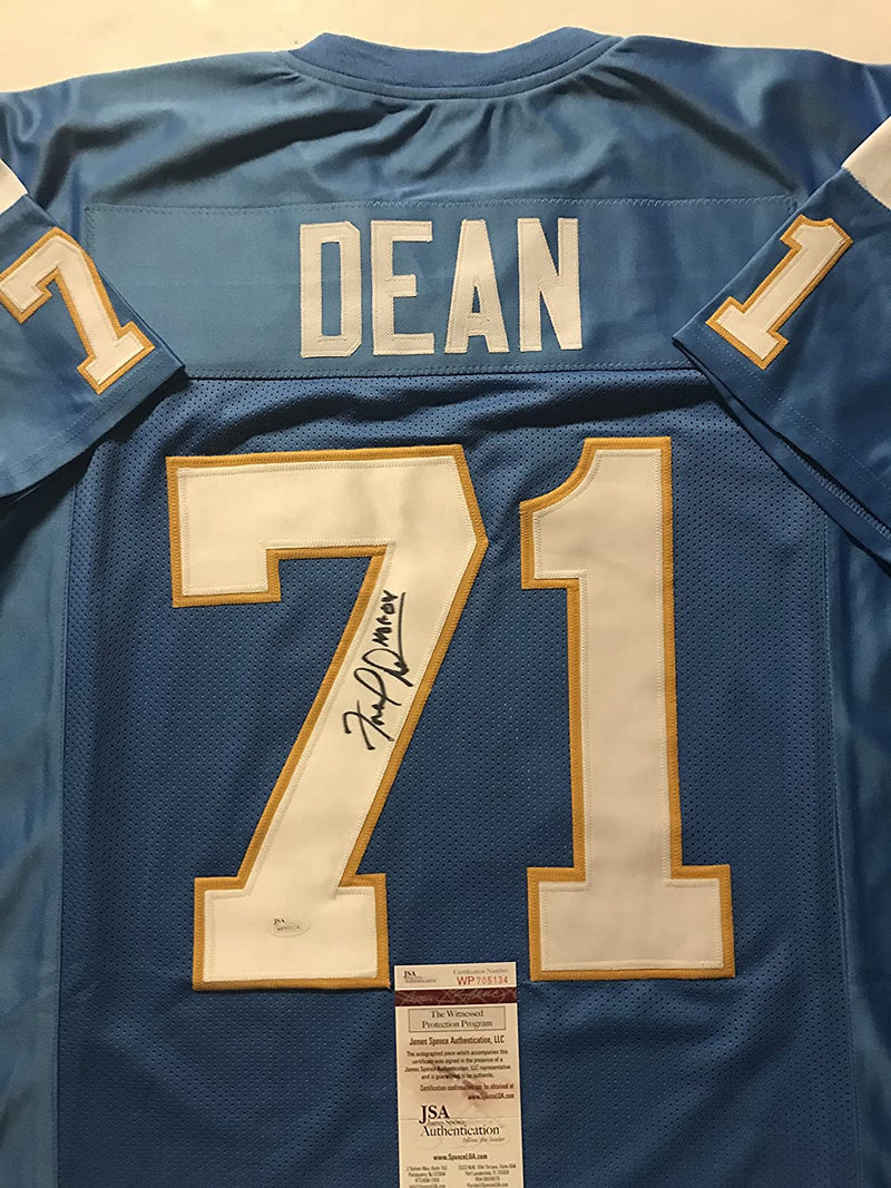 Autographed/Signed Fred Dean HOF 08  San Diego Powder Blue Football Jersey JSA COA