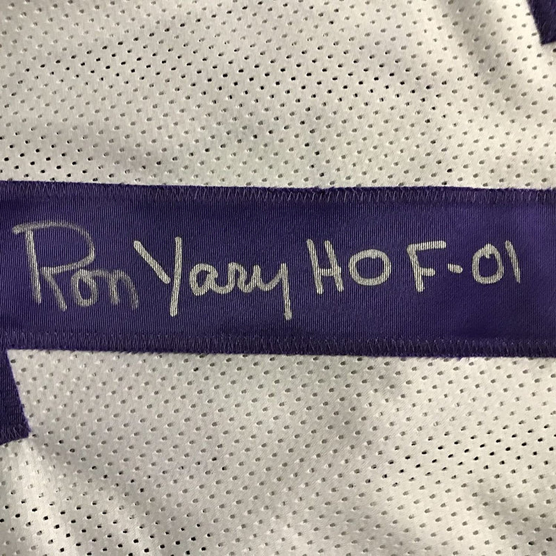 Autographed/Signed Ron Yary HOF 01 Minnesota White Football Jersey JSA COA