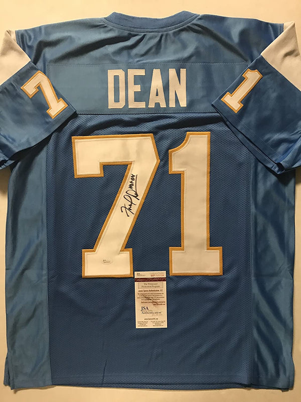 Autographed/Signed Fred Dean HOF 08  San Diego Powder Blue Football Jersey JSA COA