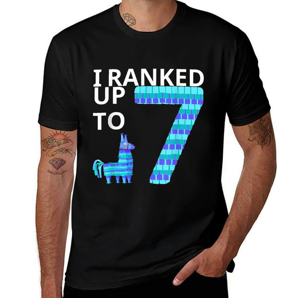 I Ranked Up To 7 Birthday Video Game Llama Piñata Birthday  Summer-ready Fabric T-Shirt