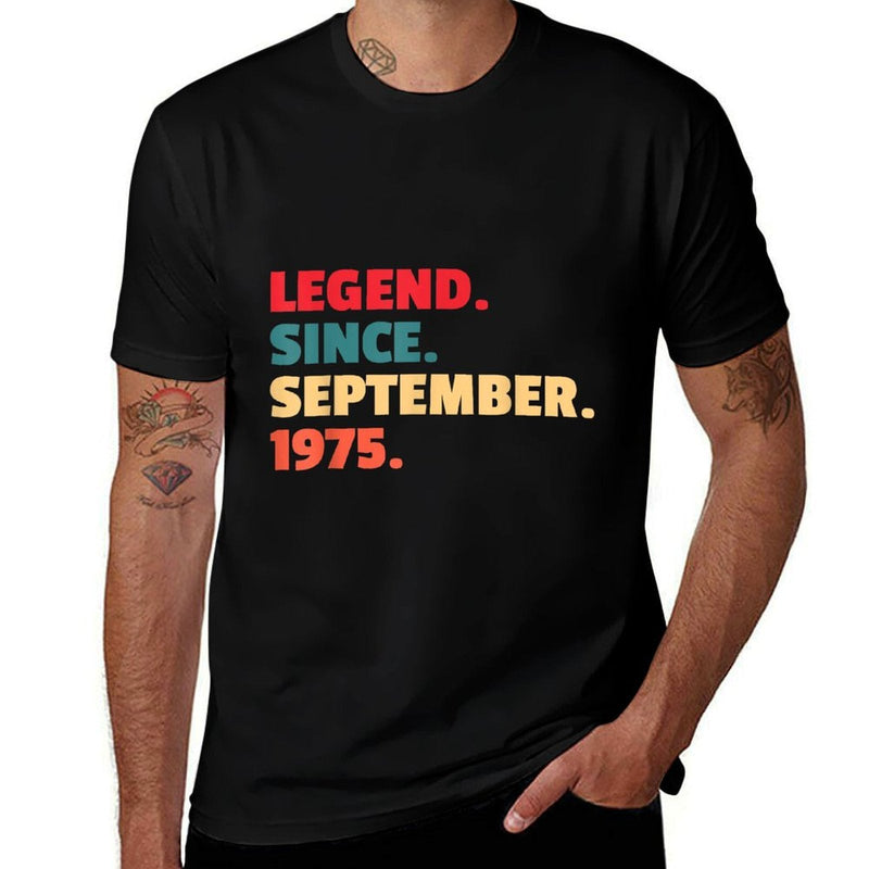 50th Birthday Legend Since September 1975 Retro  Tagless Design T-Shirt