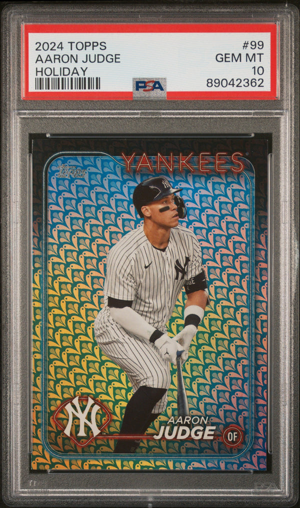 Graded 2024 Topps Aaron Judge #99 Holiday Baseball Card PSA 10 Gem Mint