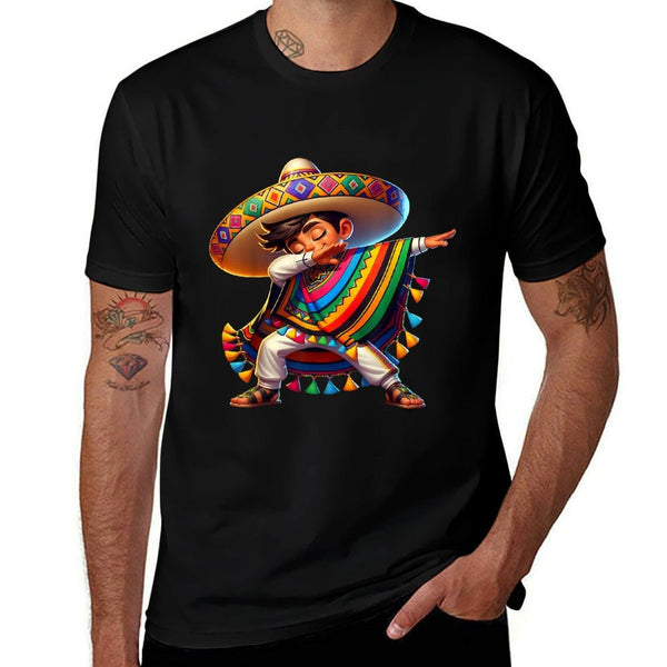 Mexican Boy Dabbing Poncho Cinco De Mayo  Easy-care T-Shirt