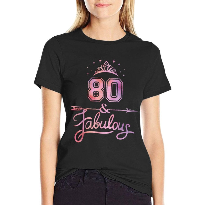 Women 80 Years Old And Fabulous Happy 80th Birthday  Slim-fit Cut T-Shirt