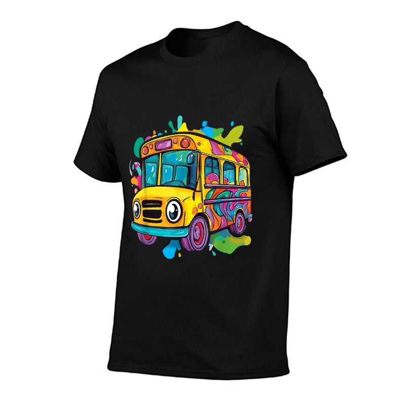 Colorful School Bus  Eco-friendly Material T-Shirt