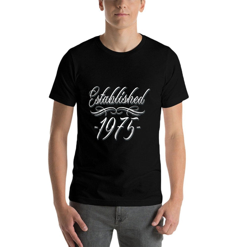 50 Year Old Tattoo Lover Established 1975 50th Birthday  Cotton T-Shirt